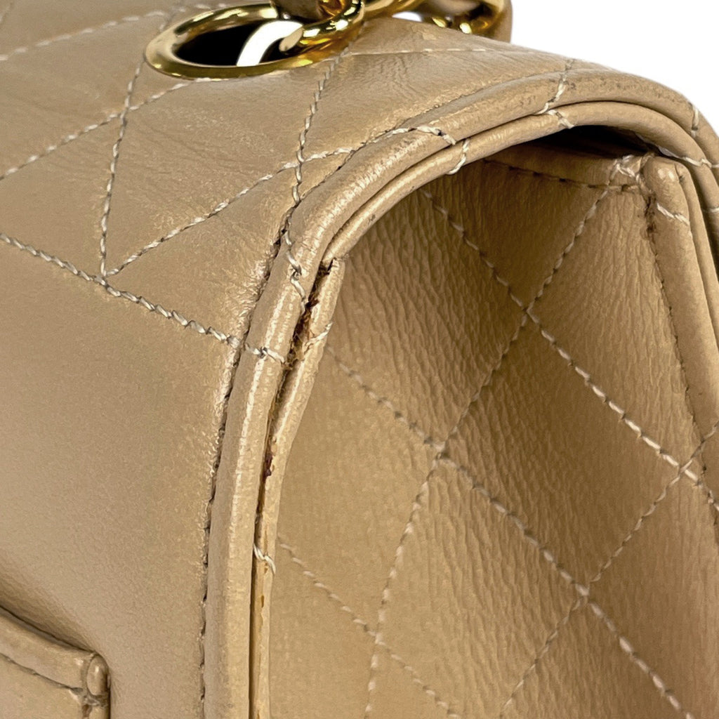 【在庫一掃】 シャネル ココマーク チェーン ショルダーバッグ マトラッセ ショルダーバッグ レザー ベージュ レディース 【中古】 brbag