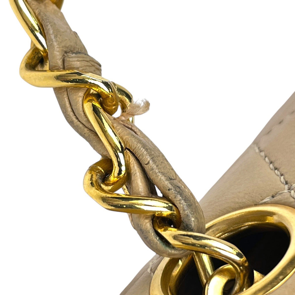 【在庫一掃】 シャネル ココマーク チェーン ショルダーバッグ マトラッセ ショルダーバッグ レザー ベージュ レディース 【中古】 brbag