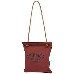 エルメス サック アリーヌMM 肩掛けトートバッグ ショルダーバッグ キャンバス レッドブラウン レディース 【中古】 brbag