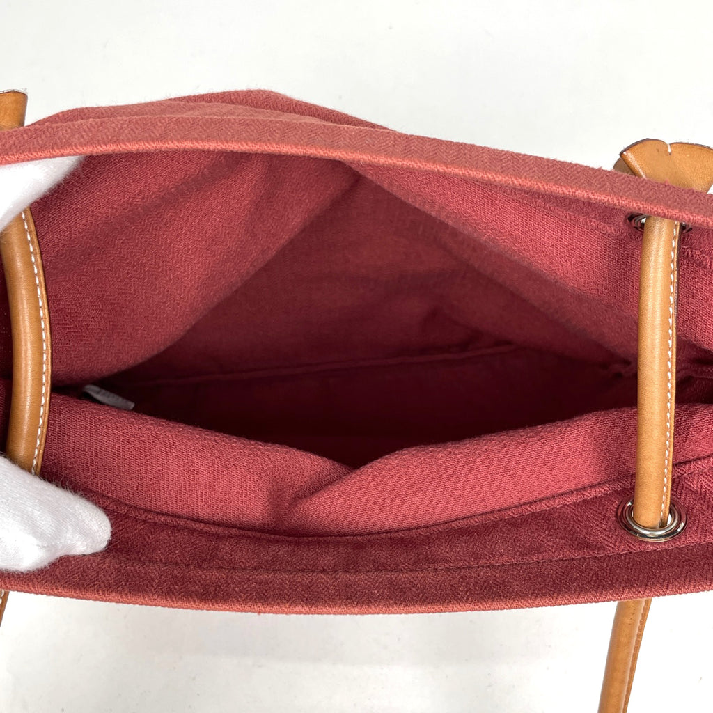 エルメス サック アリーヌMM 肩掛けトートバッグ ショルダーバッグ キャンバス レッドブラウン レディース 【中古】 brbag
