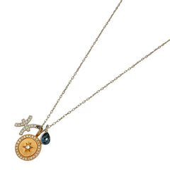 スワロフスキー クリスタル デザイン ネックレス PISCES うお座 ネックレス メタル シルバー ゴールド   レディース 【中古】 
 ラッピング可