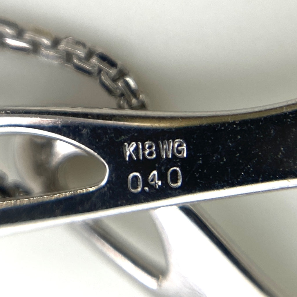メレダイヤ デザインネックレス WG ホワイトゴールド ペンダント ネックレス K18 WG ダイヤモンド レディース 【中古】nbjwl