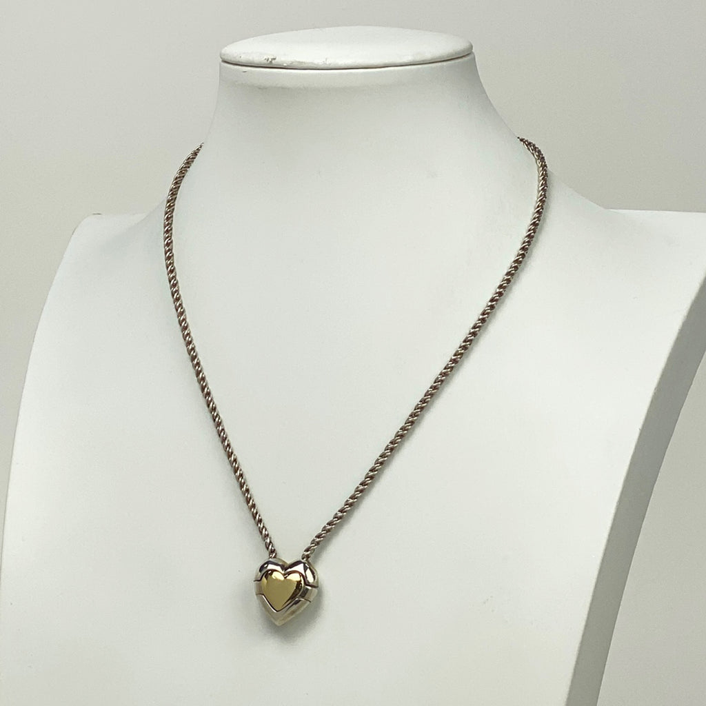 【最終値引き】 ティファニー ハートモチーフ ネックレス コンビ ネックレス シルバー925 GP シルバー ゴールド レディース 【中古】 bracc
