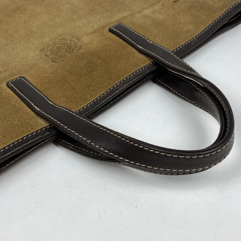 ロエベ アナグラム トートバッグ ハンドバッグ トートバッグ スエード ブラウン レディース 【中古】brbag