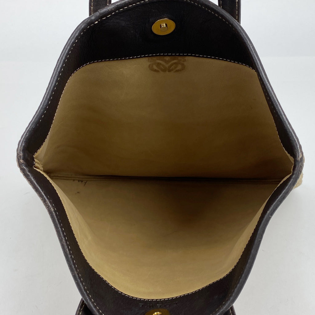 ロエベ アナグラム トートバッグ ハンドバッグ トートバッグ スエード ブラウン レディース 【中古】brbag