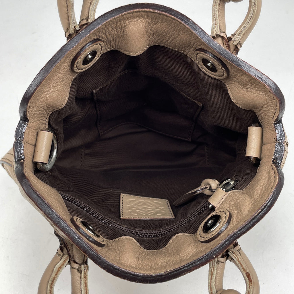 ロエベ フィエスタ ハンドバッグ ロゴ 手提げ ハンドバッグ レザー ベージュ レディース 【中古】brbag