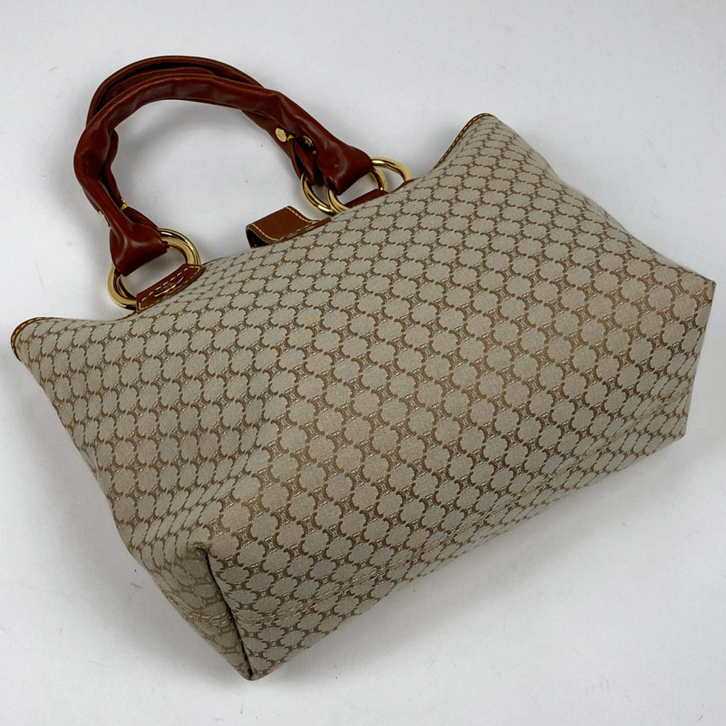 【CELINE】2wayバッグ　トートバッグ　マカダム柄　キャンバス　ブラウン バイセル公式】セリーヌ マカダム柄 トートバッグ ショルダー