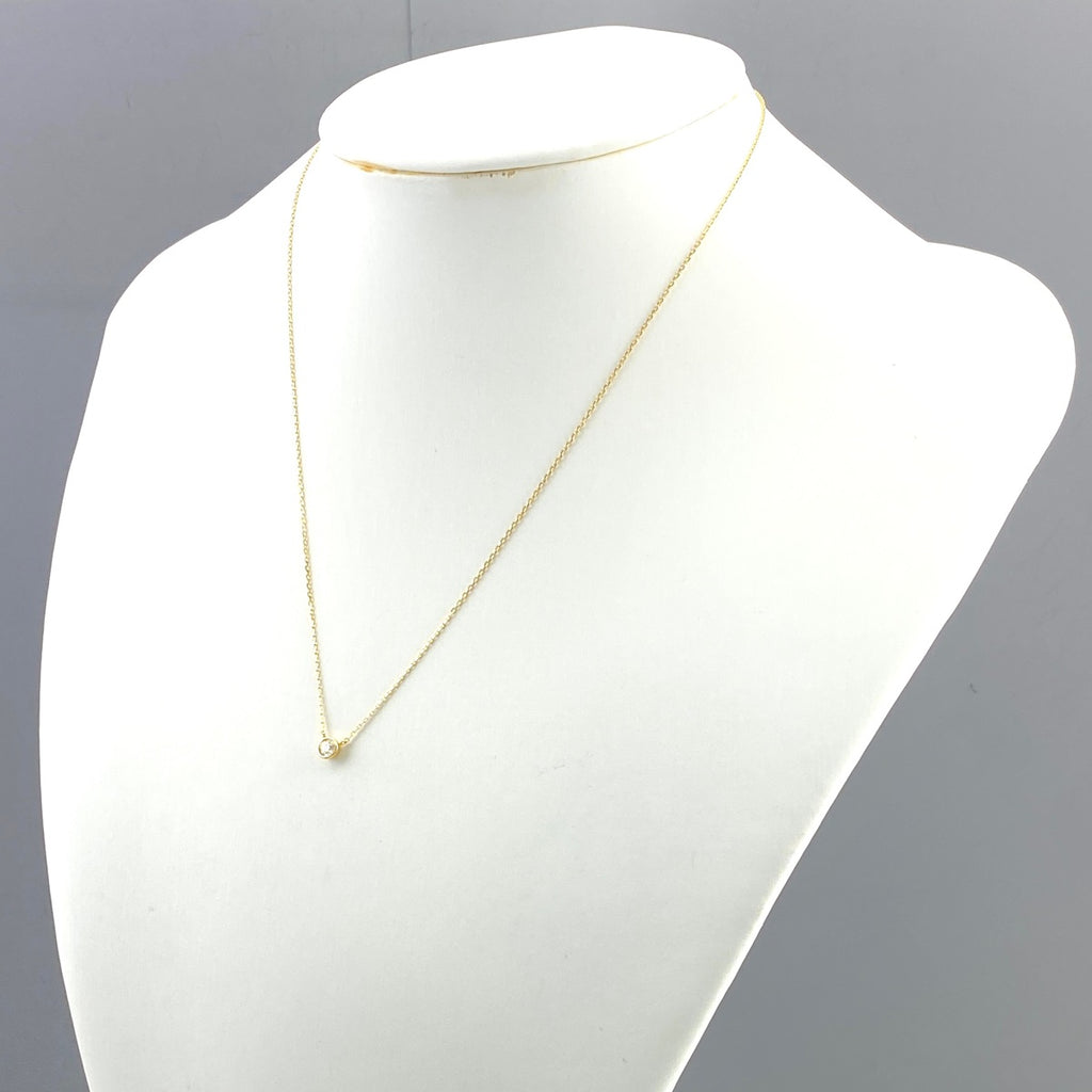 ダイヤモンド デザインネックレス YG イエローゴールド ペンダント ネックレス K18 750 ダイヤモンド レディース 【中古】nbjwl