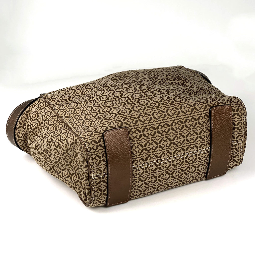 ロエベ アナグラム トートバッグ ロゴ 総柄 トートバッグ キャンバス ブラウン レディース 【中古】brbag