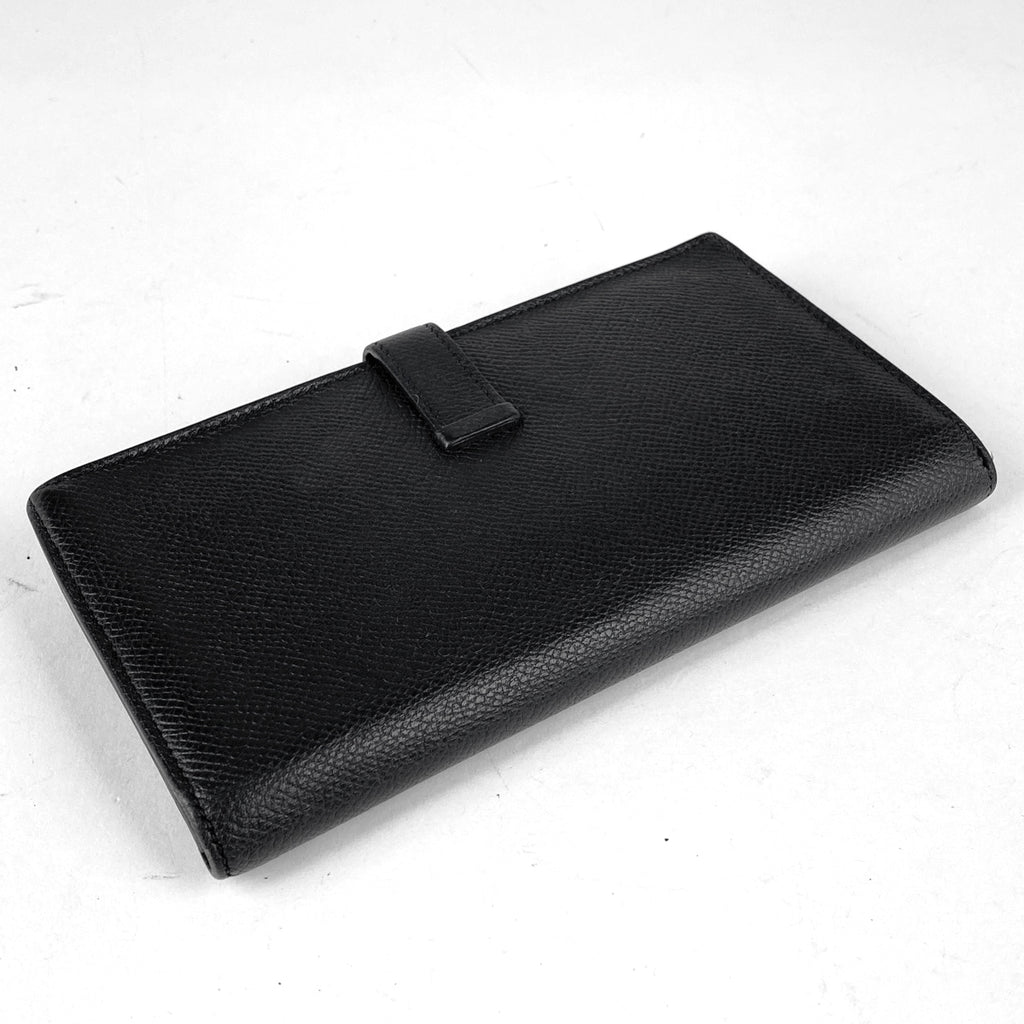 エルメス ベアン スフレ 二つ折り Hロゴ 長財布 レザー ブラック A レディース 【中古】brbag