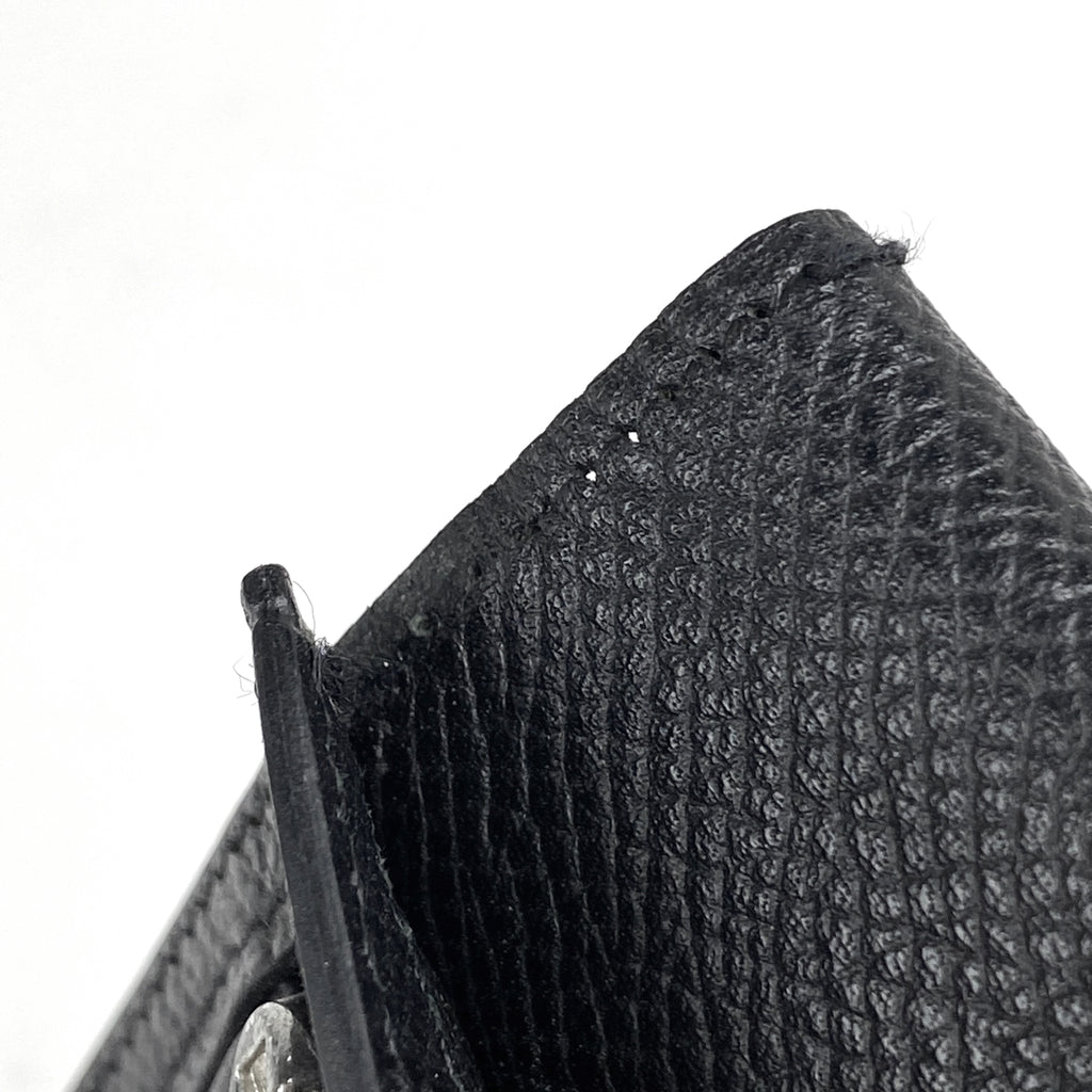 エルメス ベアン スフレ 二つ折り Hロゴ 長財布 レザー ブラック A レディース 【中古】brbag