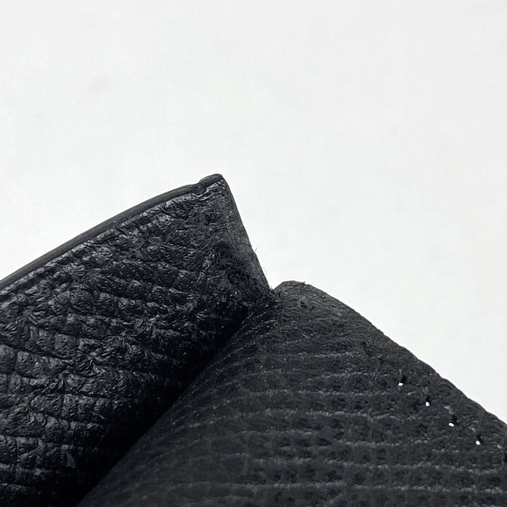 エルメス ベアン スフレ 二つ折り Hロゴ 長財布 レザー ブラック A レディース 【中古】brbag