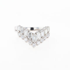 メレダイヤ デザインリング プラチナ 指輪 リング 12号 Pt900 ダイヤモンド レディース 【中古】nbjwl