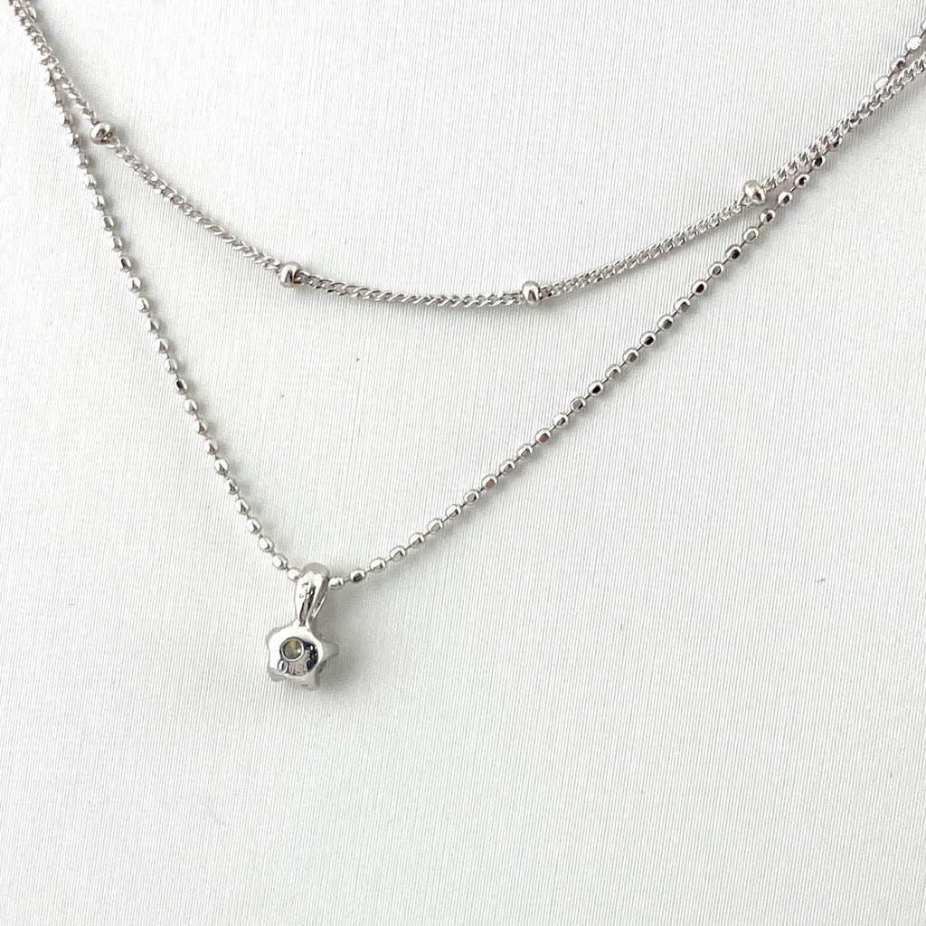 メレダイヤ デザインネックレス WG ホワイトゴールド ペンダント ２連 ネックレス K18 WG ダイヤモンド レディース 【中古】nbjwl