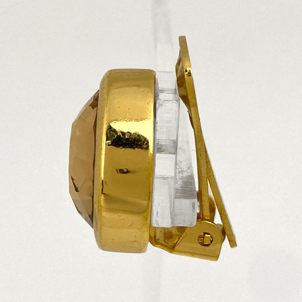 クリスチャンディオール デザイン イヤリング GP ゴールド オレンジ レディース 【中古】bracc
