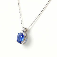 サファイア デザインネックレス WG ホワイトゴールド ペンダント メレダイヤ ネックレス K18 WG ダイヤモンド レディース 【中古】nbjwl
