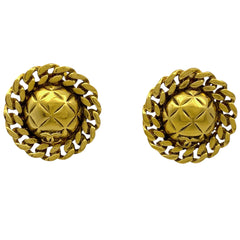 シャネル ココマーク ラウンド イヤリング マトラッセ イヤリング GP ゴールド レディース 【中古】bracc