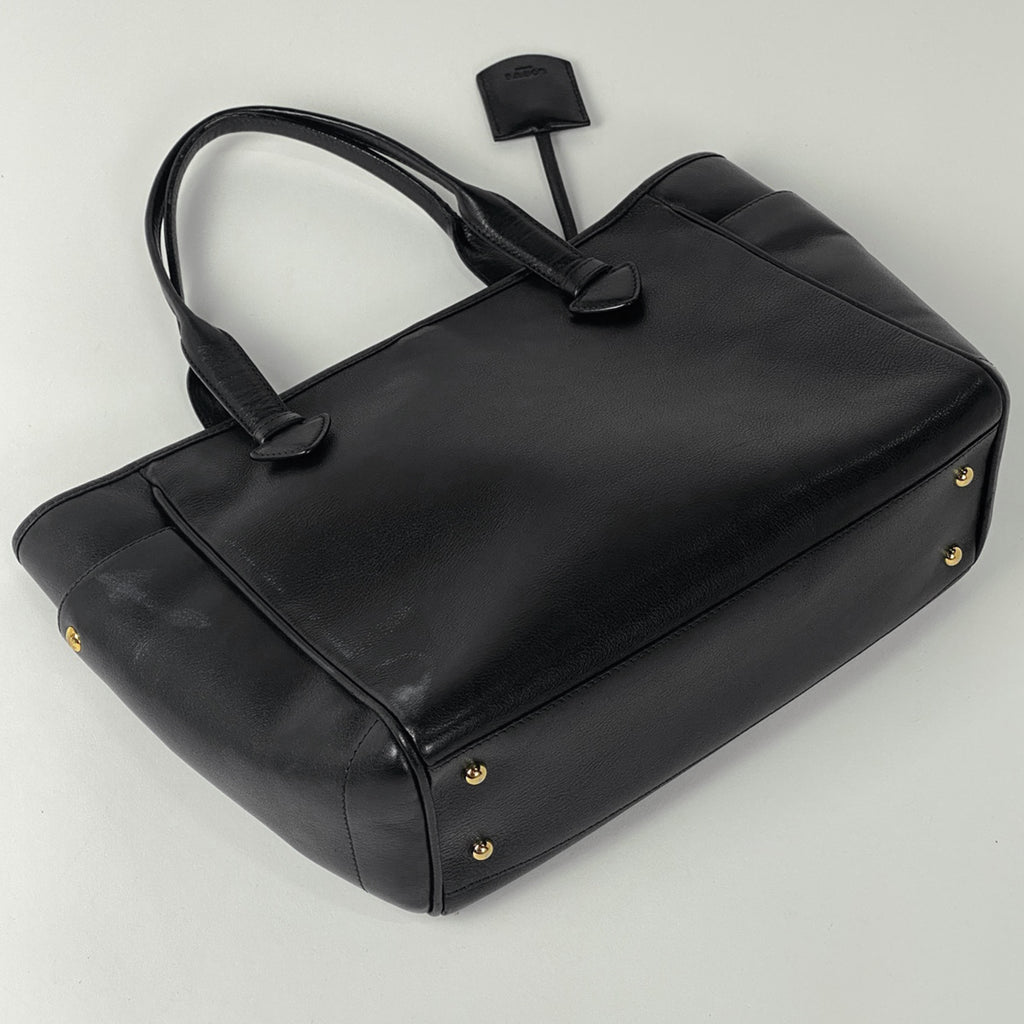 ロエベ ヘリテージ スモール トートバッグ ロゴ ハンドバッグ トートバッグ レザー ブラック レディース 【中古】brbag