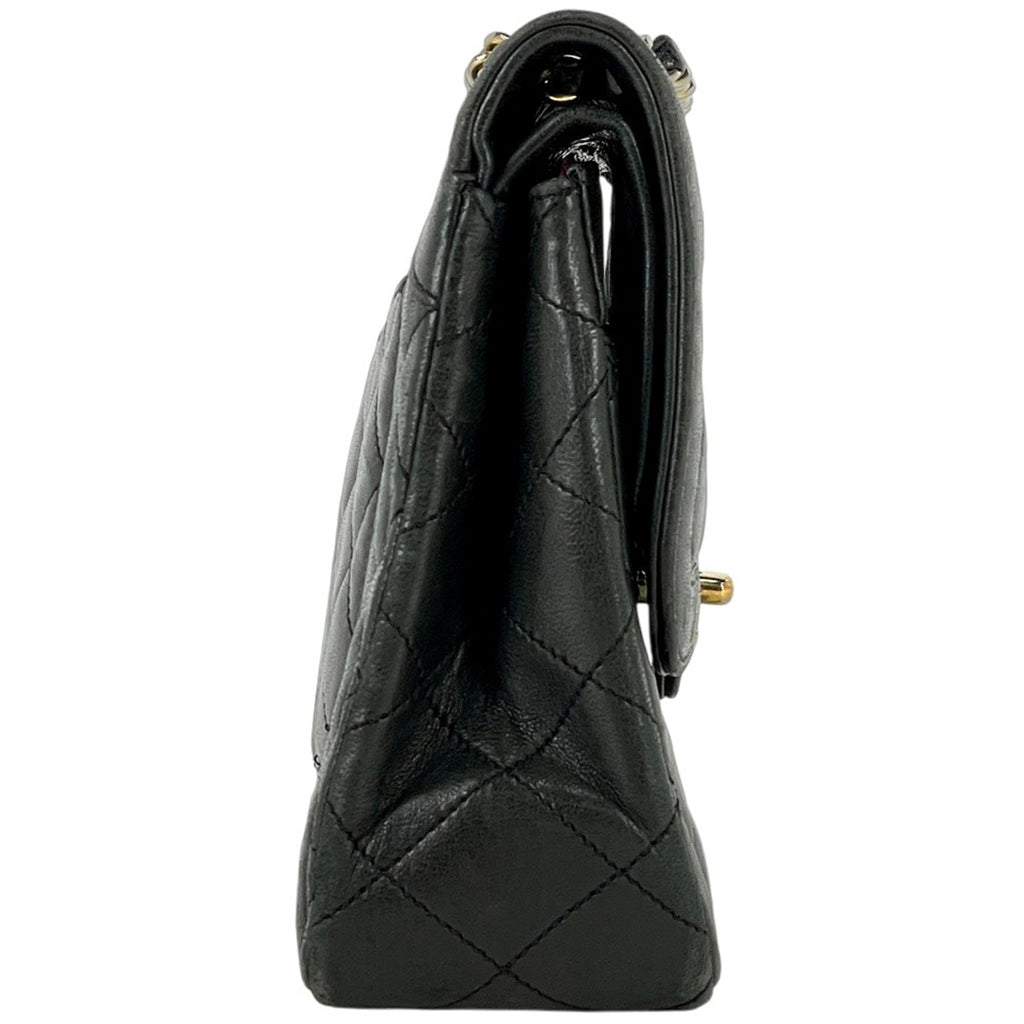 シャネル マトラッセ Wフラップ チェーン ショルダーバッグ ココマーク ショルダーバッグ レザー ブラック レディース 【中古】brbag