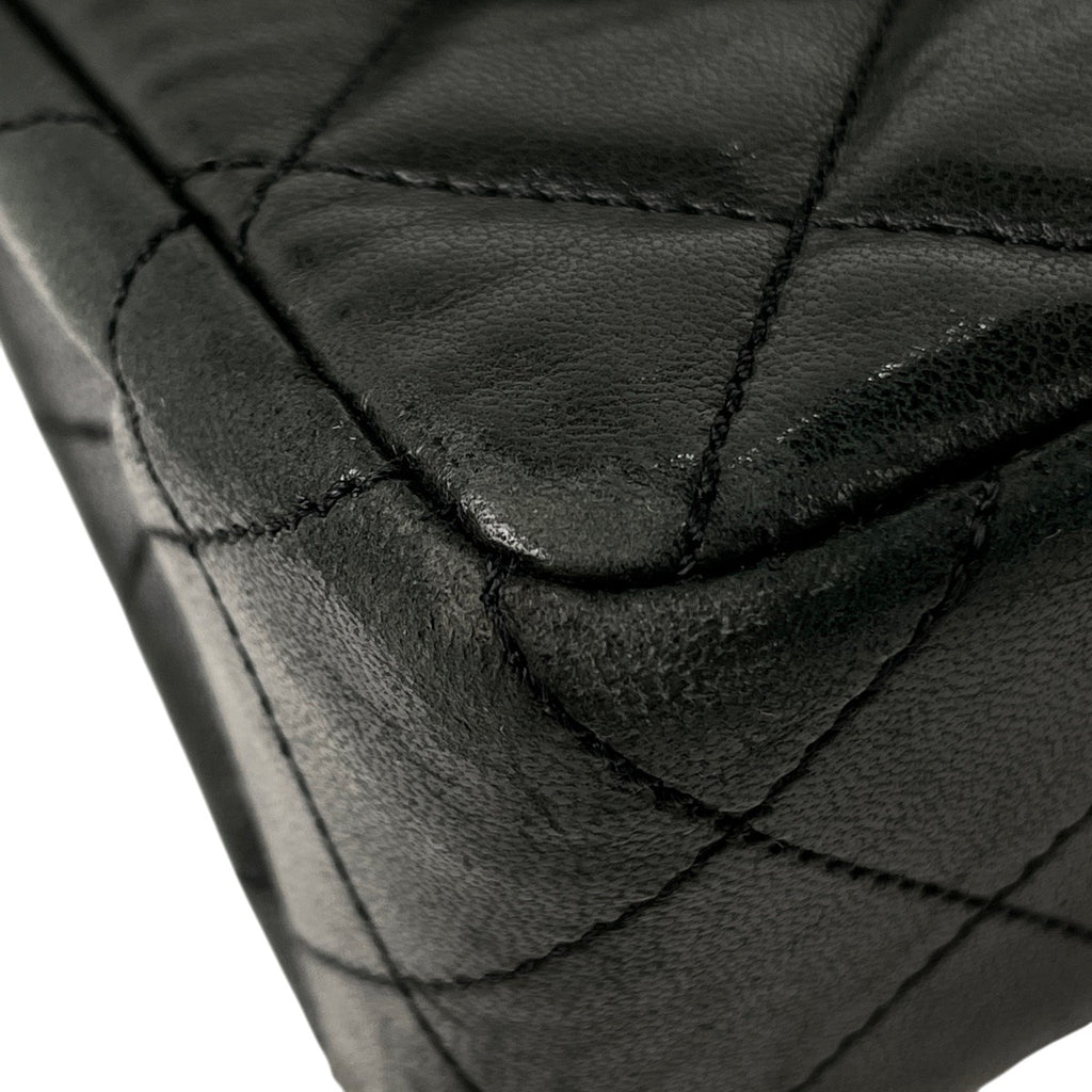 シャネル マトラッセ Wフラップ チェーン ショルダーバッグ ココマーク ショルダーバッグ レザー ブラック レディース 【中古】brbag