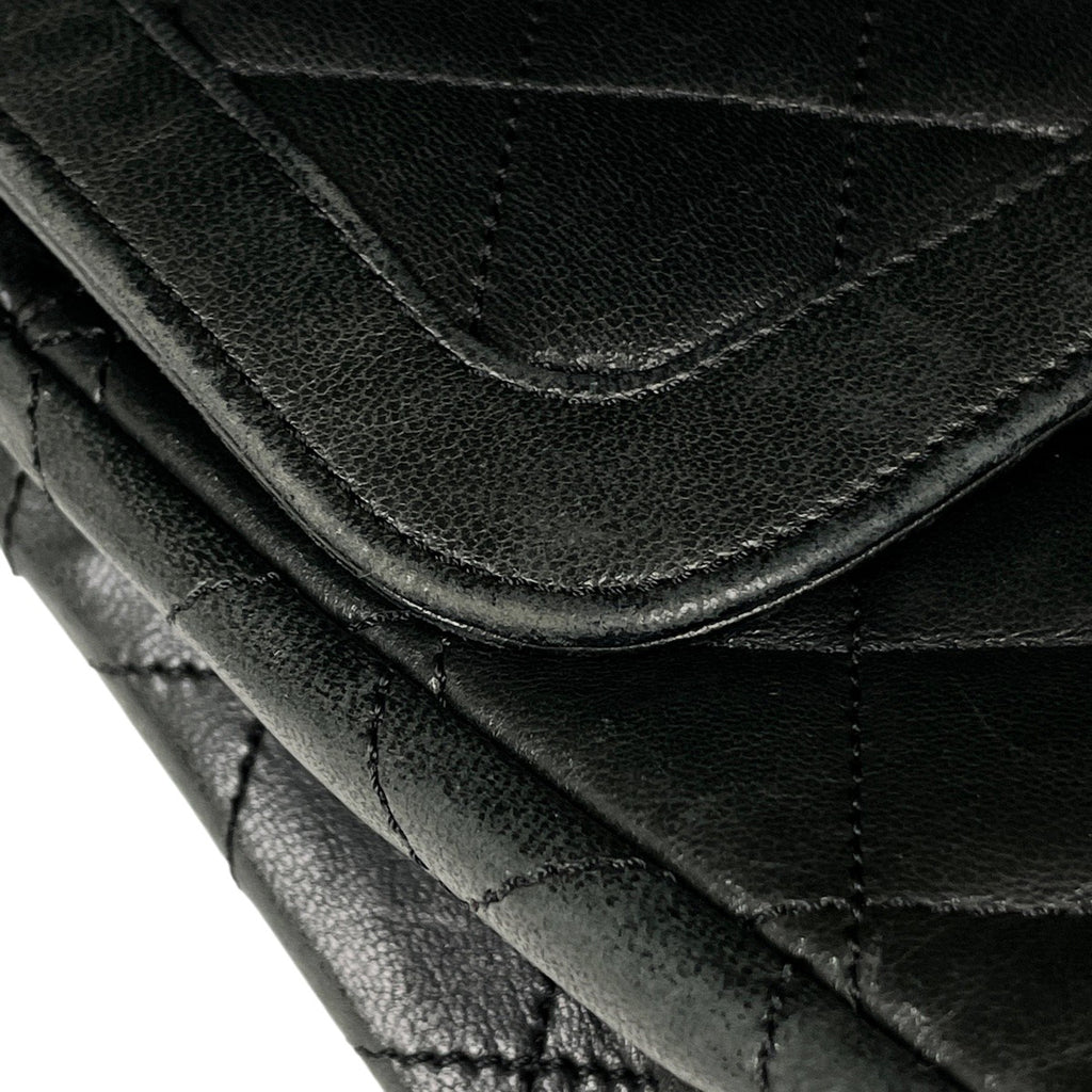 シャネル マトラッセ Wフラップ チェーン ショルダーバッグ ココマーク ショルダーバッグ レザー ブラック レディース 【中古】brbag