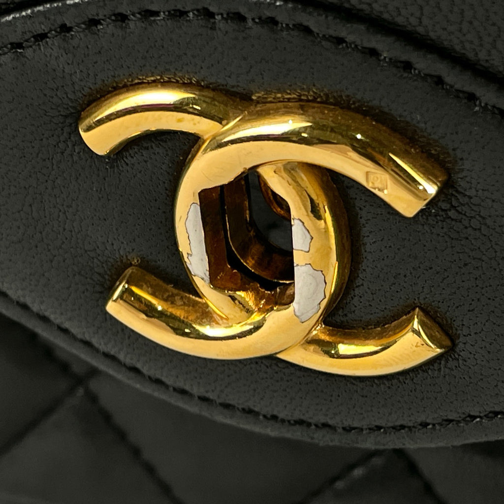 シャネル マトラッセ Wフラップ チェーン ショルダーバッグ ココマーク ショルダーバッグ レザー ブラック レディース 【中古】brbag