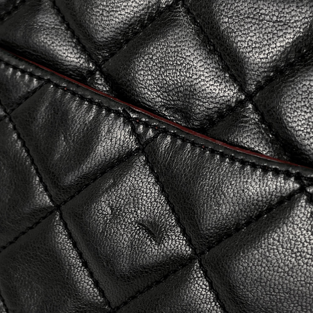 シャネル マトラッセ Wフラップ チェーン ショルダーバッグ ココマーク ショルダーバッグ レザー ブラック レディース 【中古】brbag