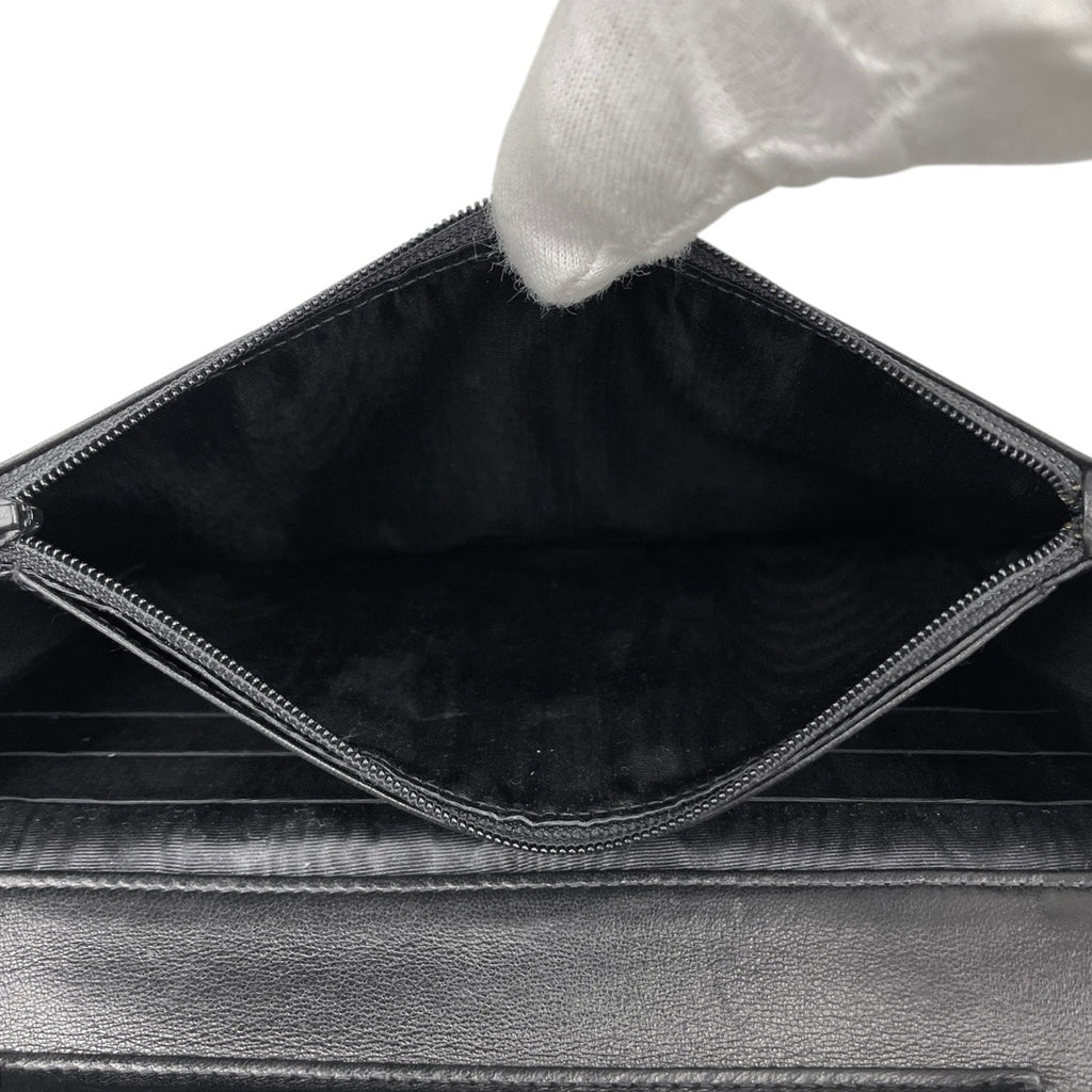 シャネル ココマーク チェーン ウォレット 財布 ショルダーバッグ キャビアスキン ブラック レディース 【中古】brbag