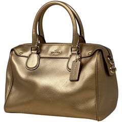 【在庫一掃】 コーチ ロゴ ハンドバッグ 2WAY ショルダーバッグ ミニボストン ハンドバッグ レザー ゴールド F36624 レディース 【中古】 brbag