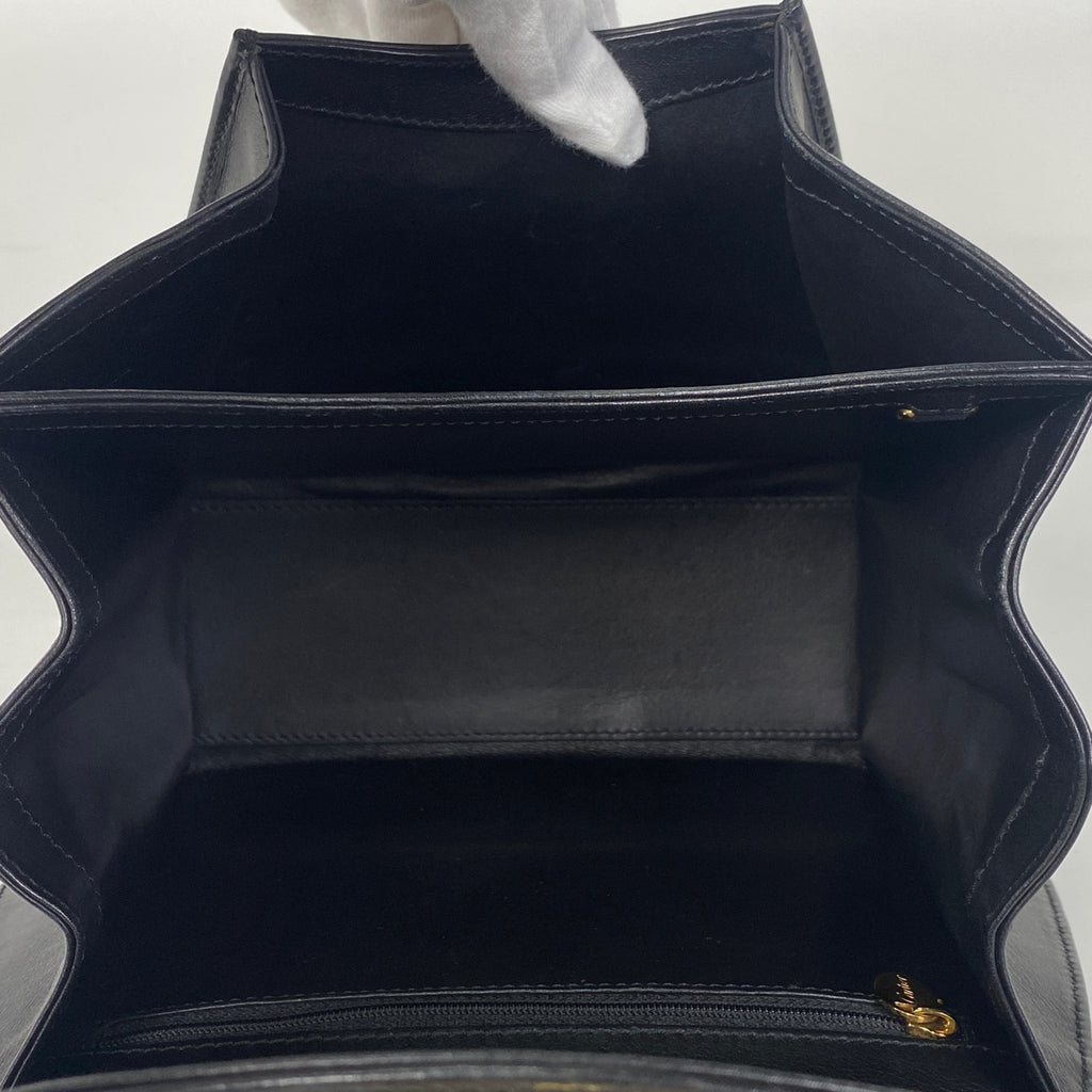 カルティエ パンテール ハンドバッグ 豹 パンサーモチーフ ハンドバッグ レザー ブラック レディース 【中古】brbag