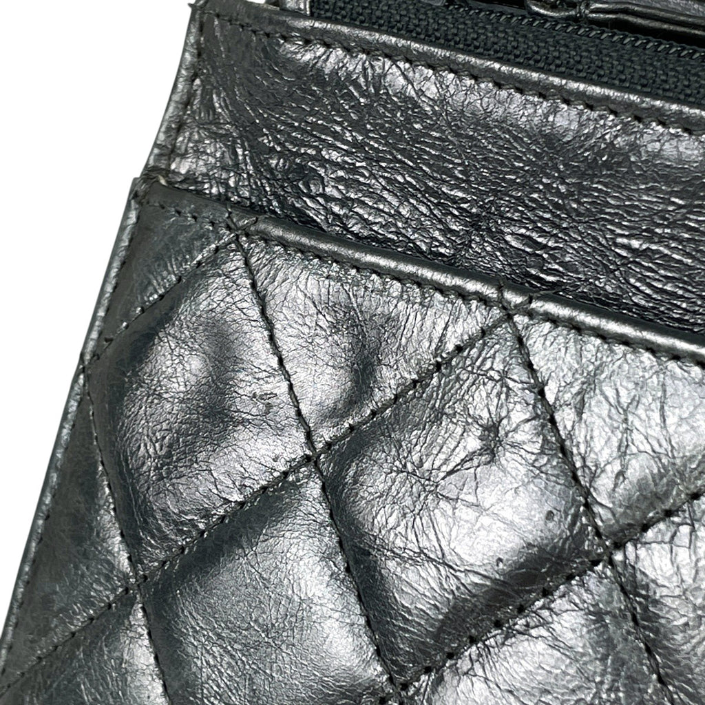 シャネル 2.55ライン チェーン ウォレット マトラッセ ショルダーバッグ レザー シルバー レディース 【中古】brbag