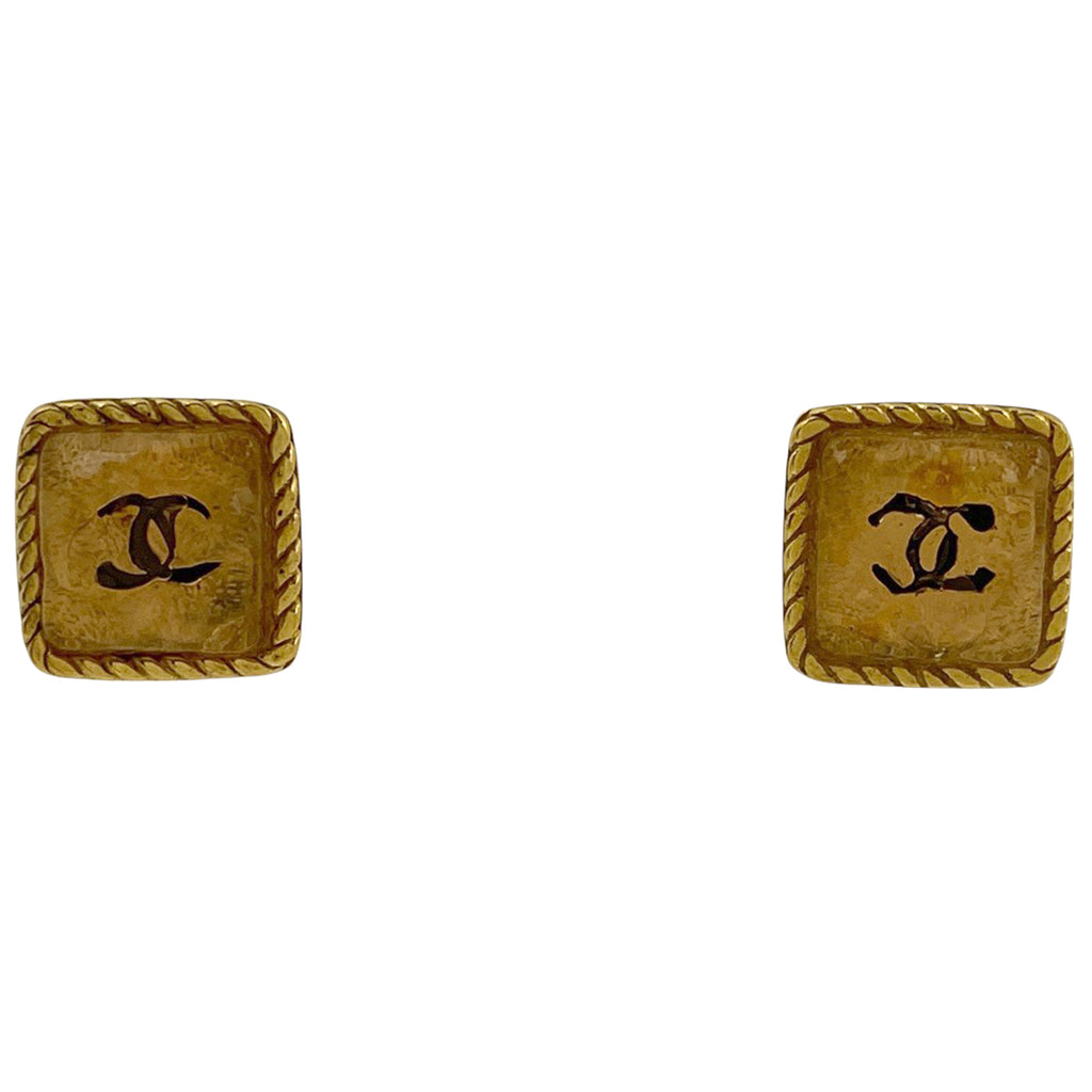 シャネル ココマーク ピアス CCマーク スクエア ピアス GP ゴールド レディース 【中古】 bracc