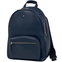 モンブラン ロゴ リュックサック バッグパック マイスターシュテック リュック レザー ネイビー メンズ 【中古】brbag