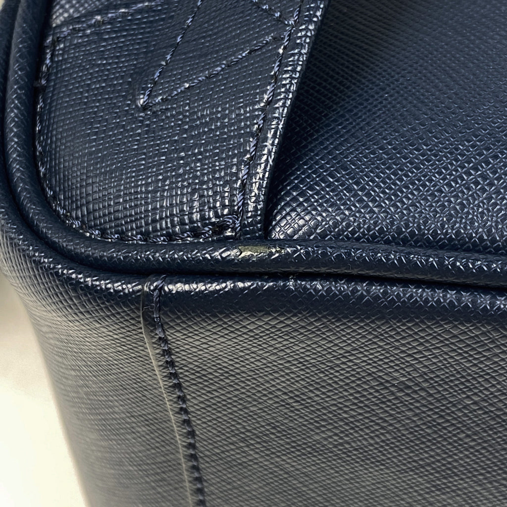モンブラン ロゴ リュックサック バッグパック マイスターシュテック リュック レザー ネイビー メンズ 【中古】brbag
