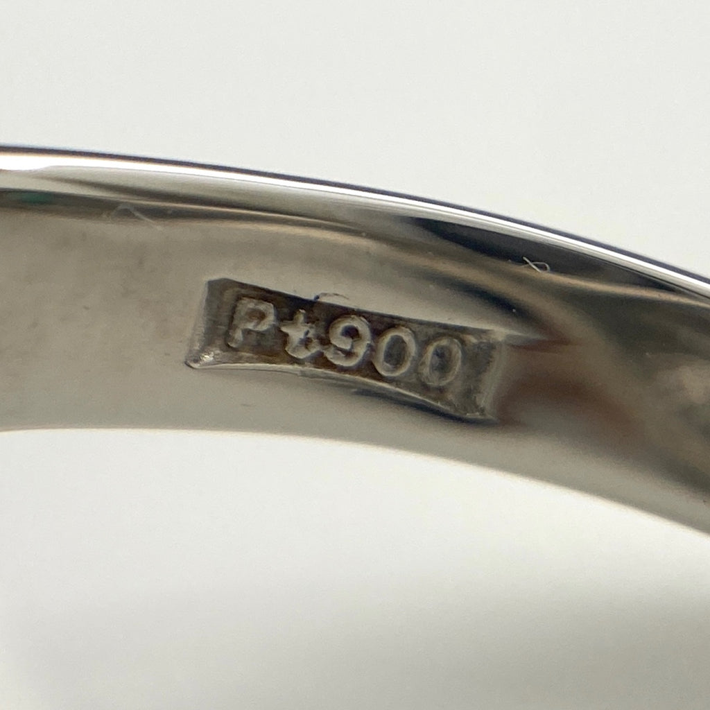 エメラルド デザインリング プラチナ 指輪 メレダイヤ リング 6.5号 Pt900 エメラルド ダイヤモンド レディース 【中古】nbjwl