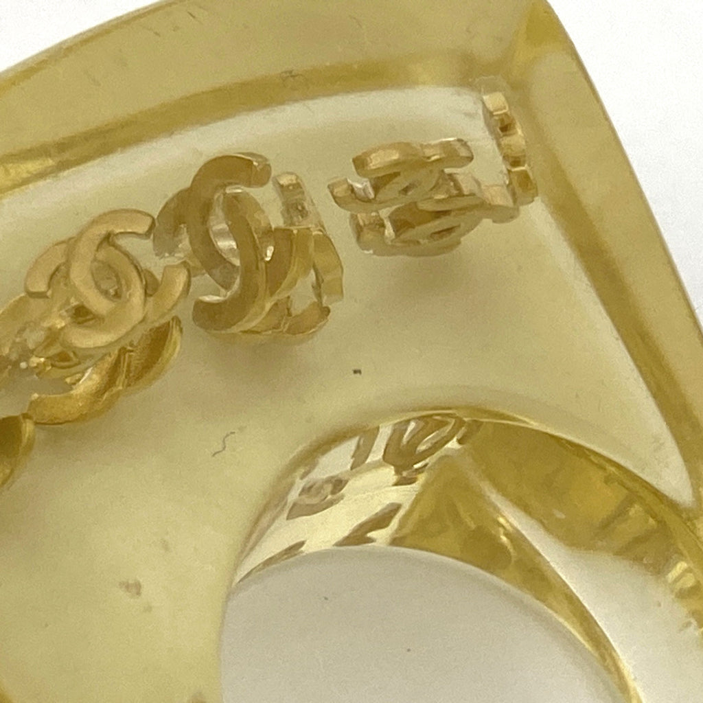 シャネル ココマーク リング レジン リング 13.5号 プラスチック イエロー ゴールド レディース 【中古】bracc