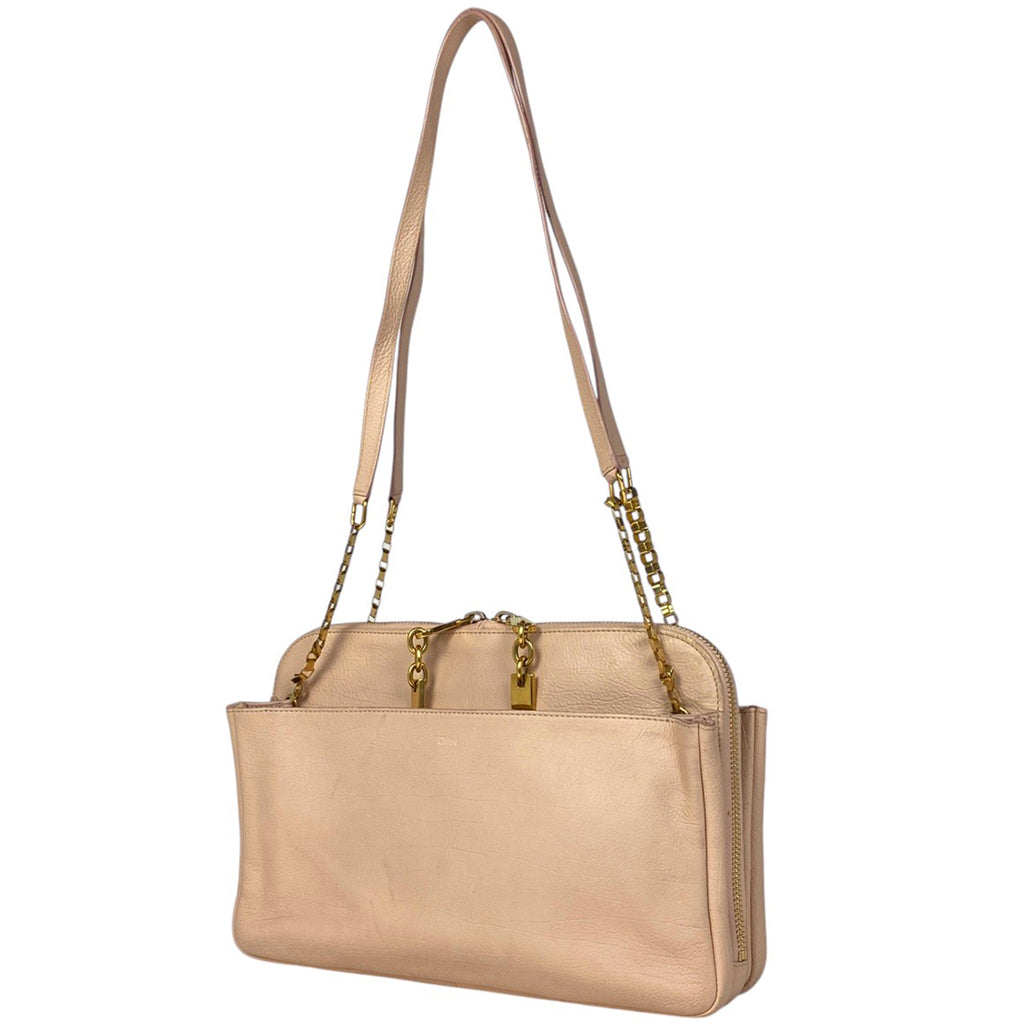 クロエ ルーシー チェーントートバッグ ショルダーバッグ トートバッグ レザー ピンク レディース 【中古】 brbag