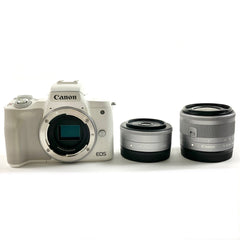 【在庫一掃】 キヤノン Canon EOS Kiss M2 ダブルレンズキット ホワイト デジタル ミラーレス 一眼カメラ 【中古】