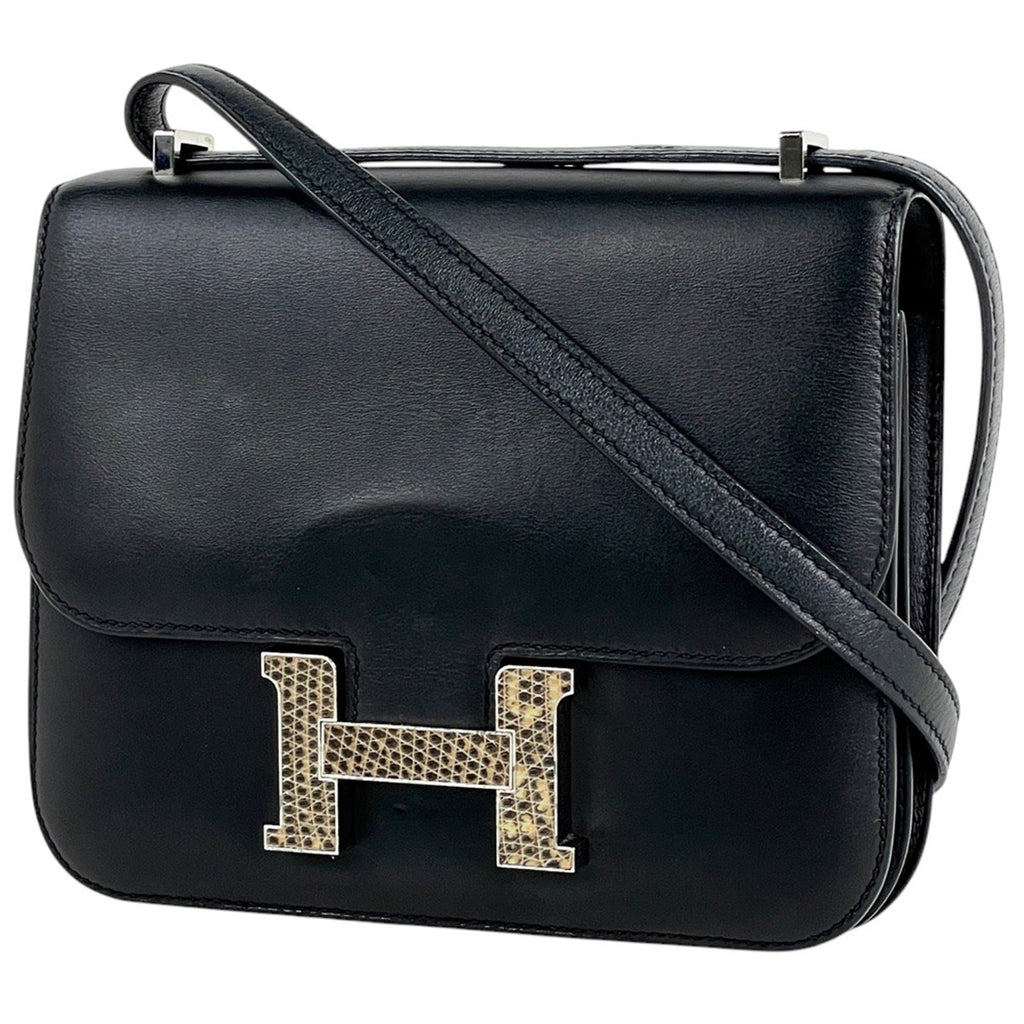 エルメス コンスタンス 18 ミニ オンブレ ショルダーバッグ ボックスカーフ ブラック Y レディース 【中古】brbag