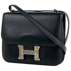 エルメス コンスタンス 18 ミニ オンブレ ショルダーバッグ ボックスカーフ ブラック Y レディース 【中古】brbag