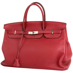エルメス バーキン 40 ハンドバッグ トリヨンクレマンス レッド □O レディース 【中古】brbag