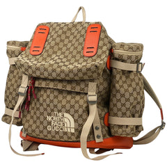 グッチ GG柄 リュックサック THE ＮORTH FACE バックパック リュック GGキャンバス ベージュ オレンジ 650294 レディース 【中古】brbag
