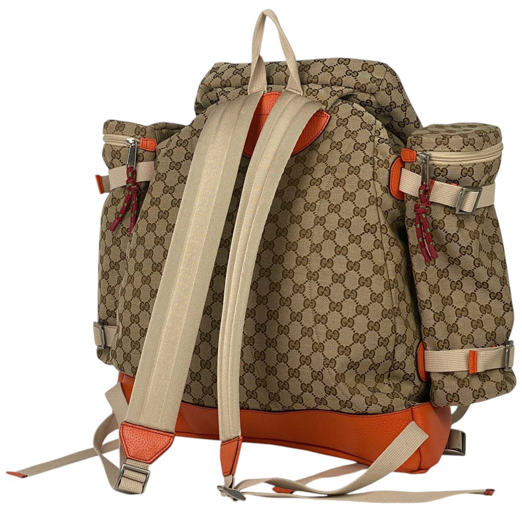グッチ GG柄 リュックサック THE ＮORTH FACE バックパック リュック GGキャンバス ベージュ オレンジ 650294 レディース 【中古】brbag