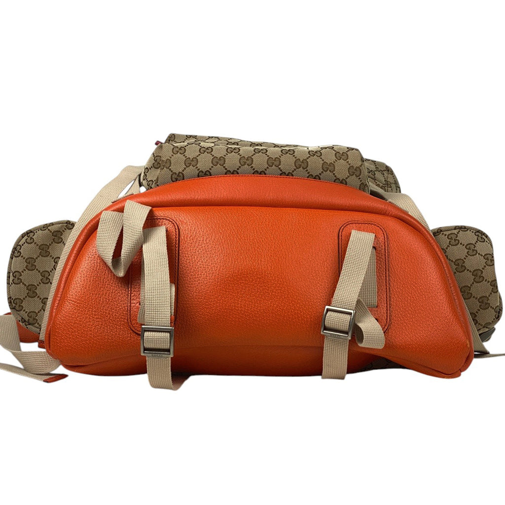 グッチ GG柄 リュックサック THE ＮORTH FACE バックパック リュック GGキャンバス ベージュ オレンジ 650294 レディース 【中古】brbag