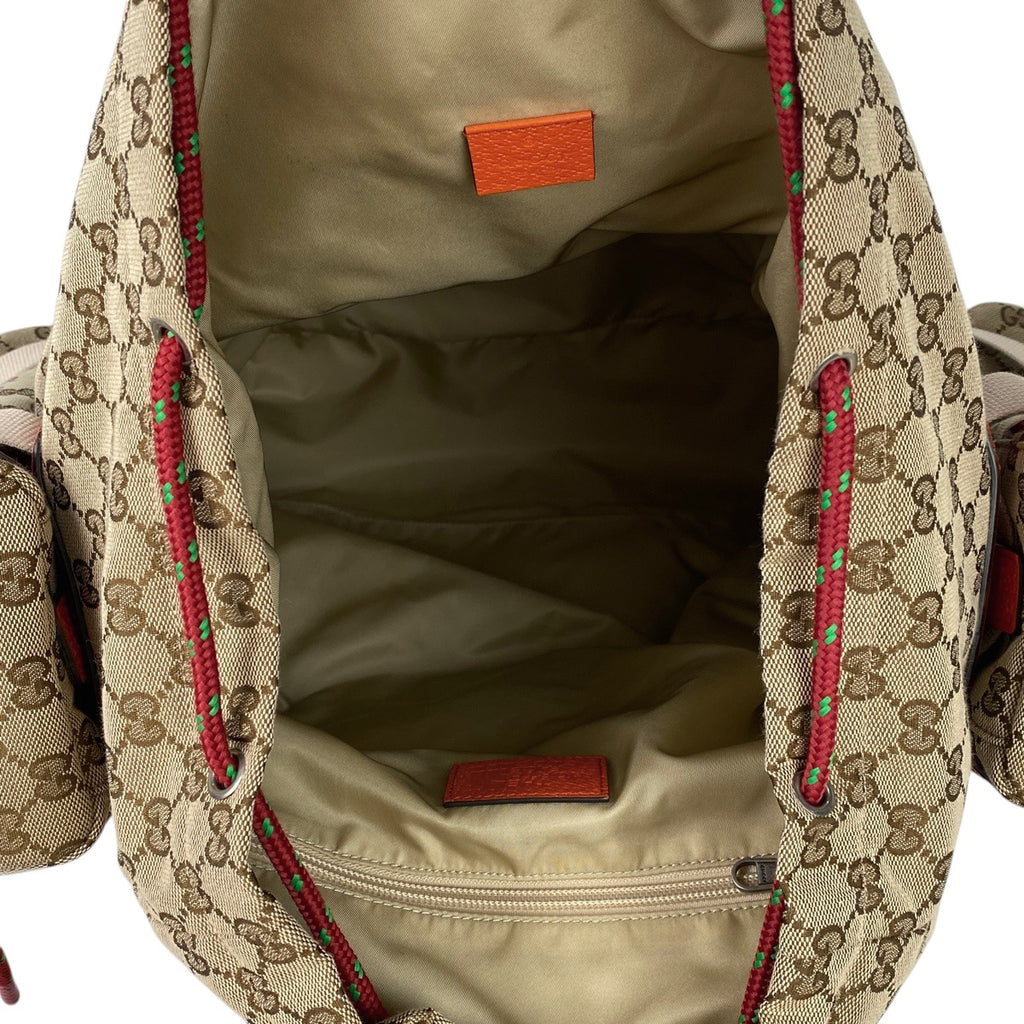 グッチ GG柄 リュックサック THE ＮORTH FACE バックパック リュック GGキャンバス ベージュ オレンジ 650294 レディース 【中古】brbag