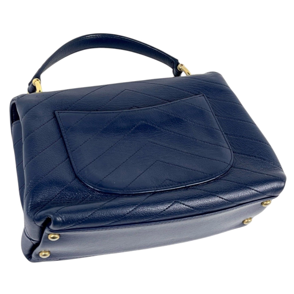 シャネル ココマーク ハンドバッグ 2WAY ショルダーバッグ ハンドバッグ レザー ブルー レディース 【中古】brbag