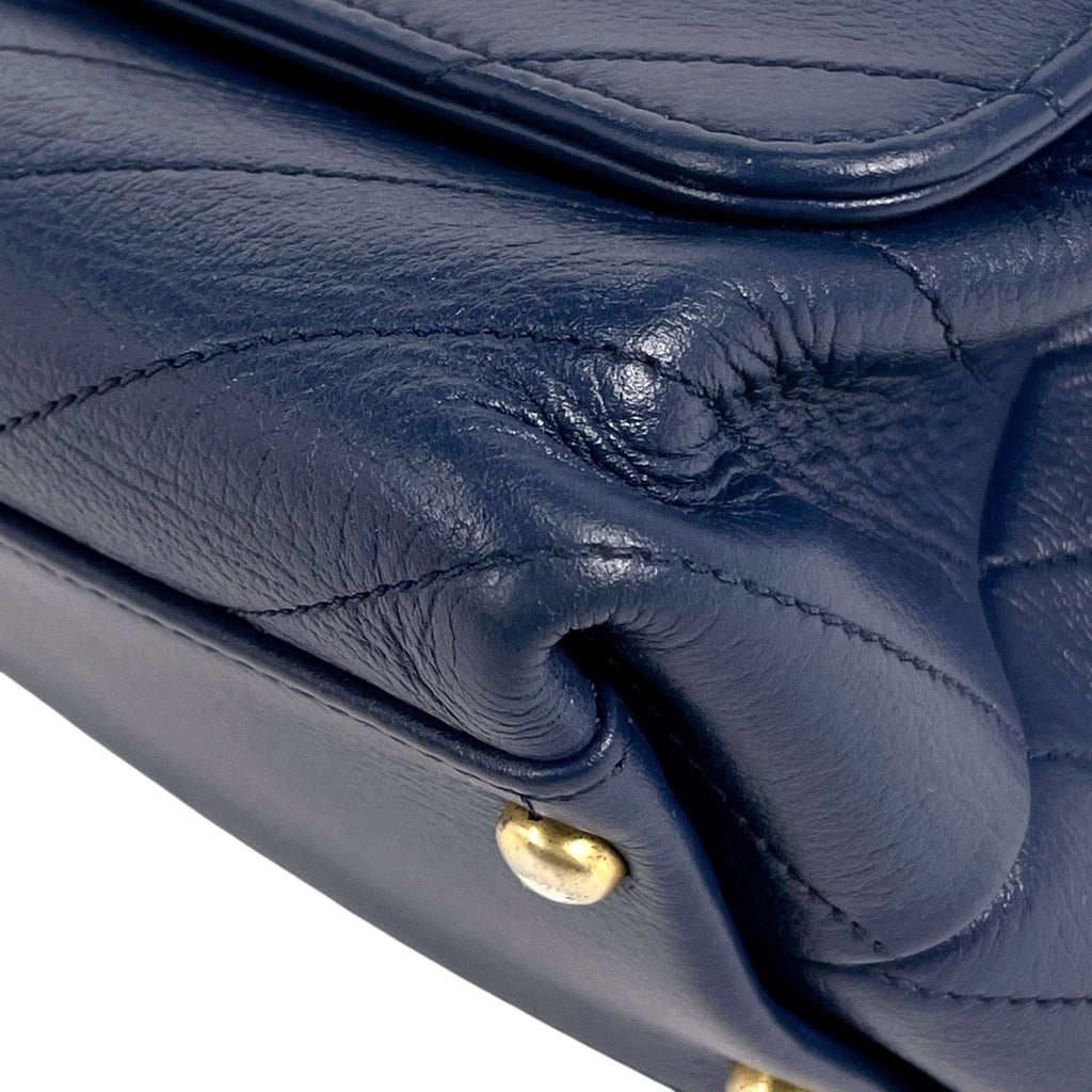 シャネル ココマーク ハンドバッグ 2WAY ショルダーバッグ ハンドバッグ レザー ブルー レディース 【中古】brbag