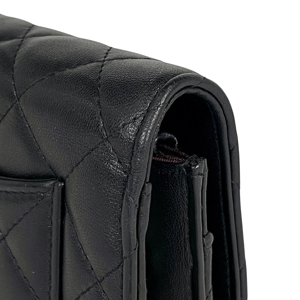 シャネル ココマーク チェーン ウォレット 財布 ショルダーバッグ レザー ブラック レディース 【中古】brbag