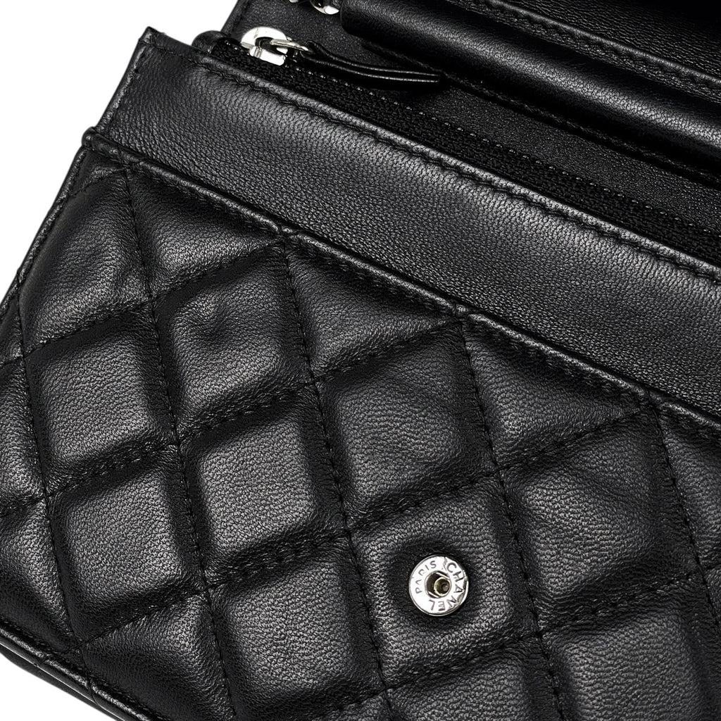 シャネル ココマーク チェーン ウォレット 財布 ショルダーバッグ レザー ブラック レディース 【中古】brbag