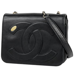 シャネル ココマーク チェーン ショルダーバッグ ショルダーバッグ レザー ブラック レディース 【中古】brbag